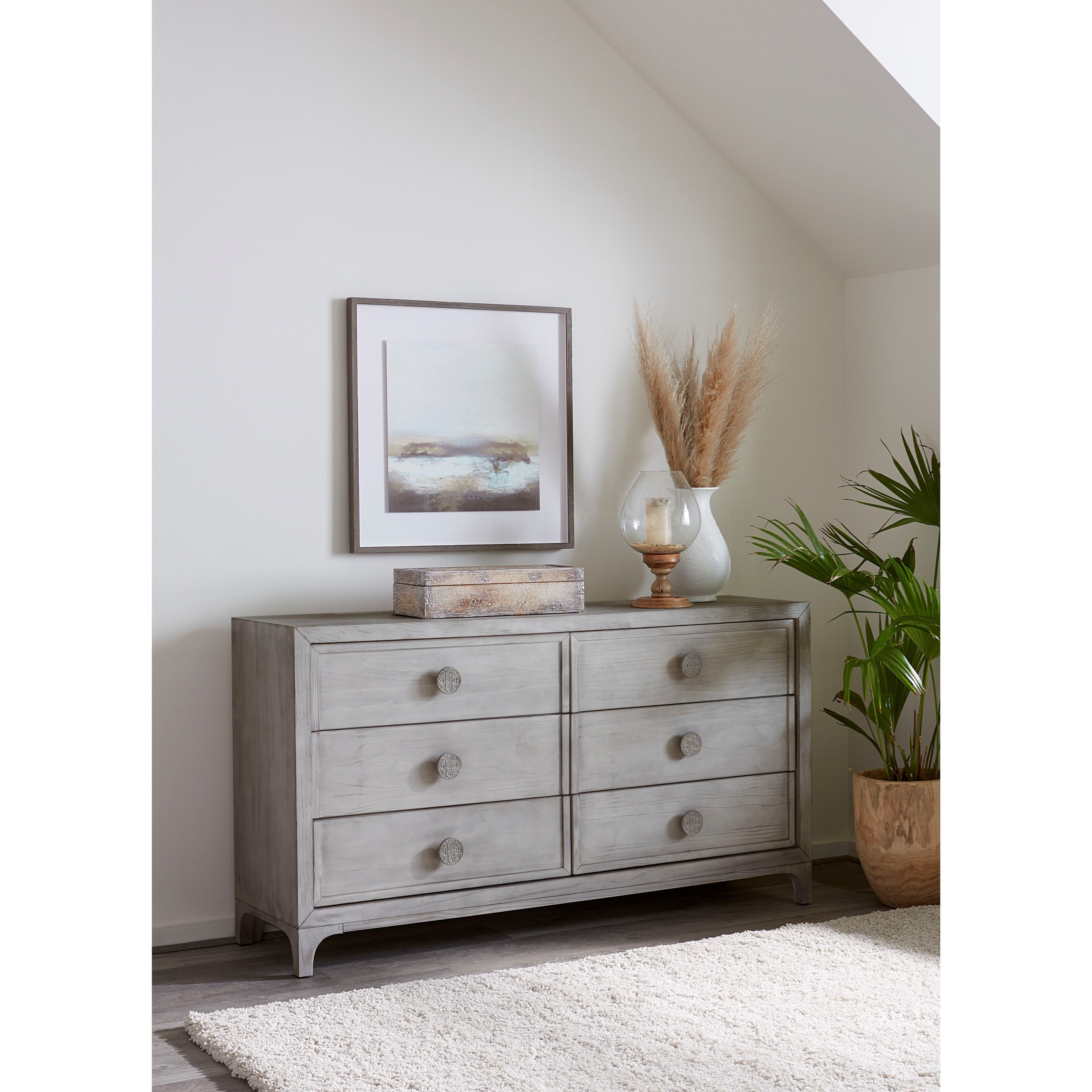 Modus International Boho Chic 1JQ982 6 Drawer Dresser in Washed